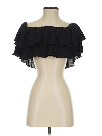 Pre-owned Hyfve Sleeveless Top Black Strapless Neckline Tops
