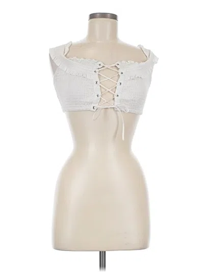 Pre-owned Hyfve Sleeveless Top Silver Strapless Neckline Tops