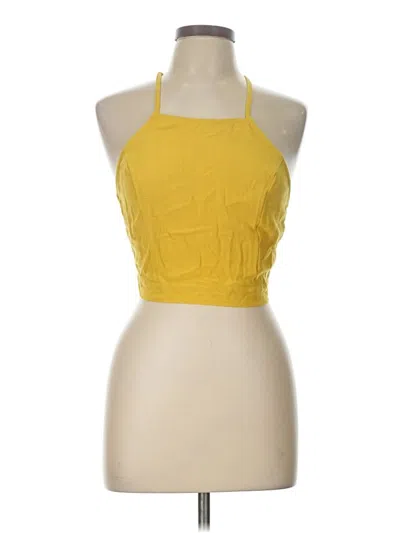 Pre-owned Hyfve Sleeveless Top Yellow Halter Neckline Tops