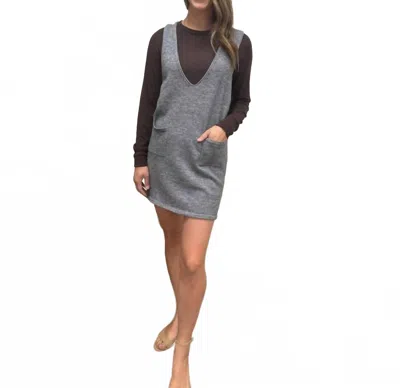 Hyfve Sleeveless V Neck Sweater Vest Dress In Charcoal In Gray