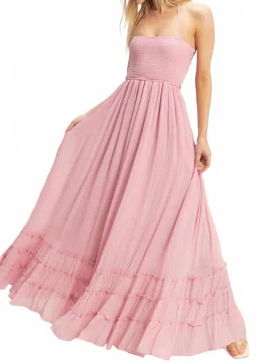 Hyfve Smocked Halter Maxi Dress In Pink In Neutral