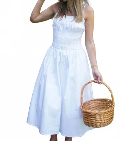 Hyfve Smocked Midi Dress In White