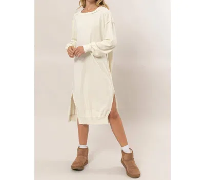 Hyfve Sweatshirt Midi Dress In Cream In Neutral