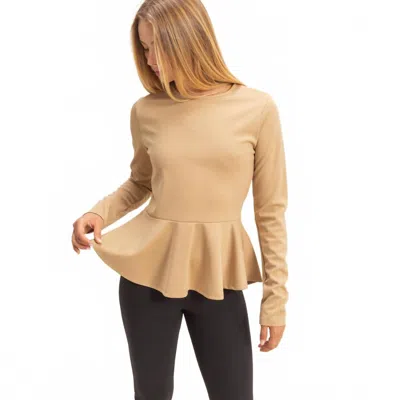 Hyfve Taylor Peplum Top In Taupe In Brown