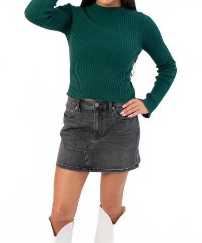 Hyfve Taylor Ribbed Long Sleeve Top In Emerald Green