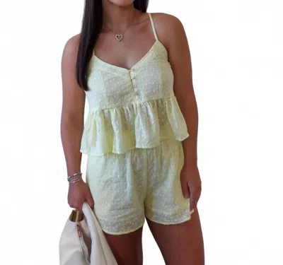 Hyfve The Daisy Eyelet Short Set In Butter In Neutral