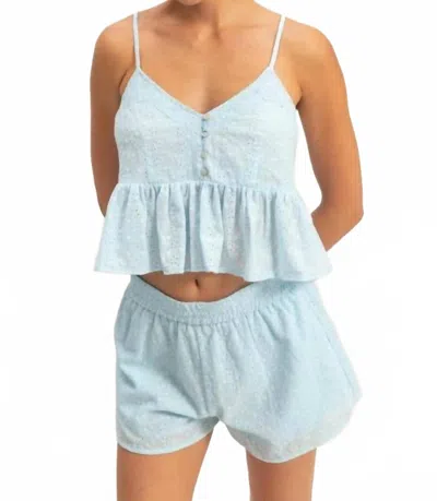Hyfve Too Sweet Eyelet Top In Ice Blue