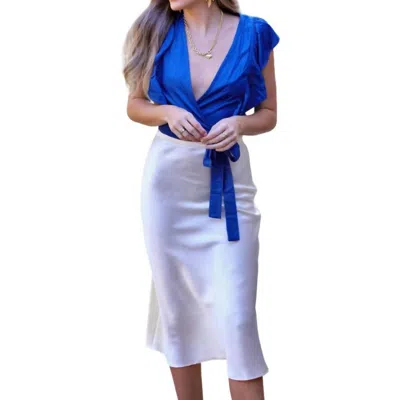 Hyfve Touchable Midi Skirt In White