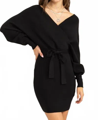 Hyfve Trick Me Long Sleeve Sweater Dress In Black