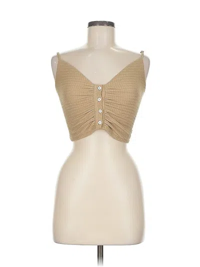 Pre-owned Hyfve Tube Top Tan Strapless Neckline Tops In Brown