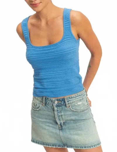 Hyfve Twist And Breeze Knit Top In Blue