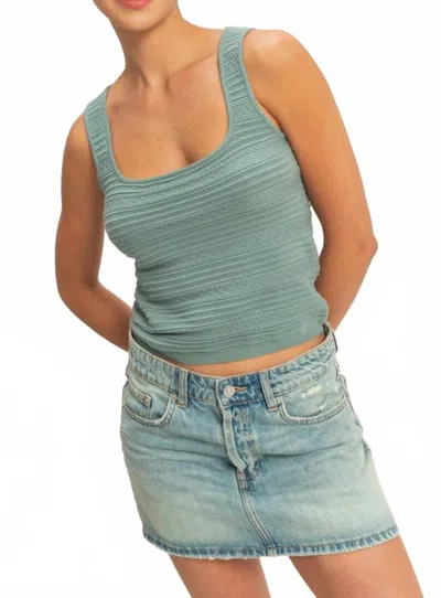 Hyfve Twist And Breeze Knit Top In Dusty Green