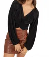 Hyfve Twist Blouse In Black In Animal Print