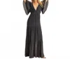 Hyfve V-neck Flowy Sleeves Maxi Dress In Black In Black