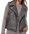 Hyfve Washed Moto Vest In Grey In Gray