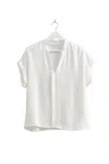 Hyfve White Notch Collar Top In White
