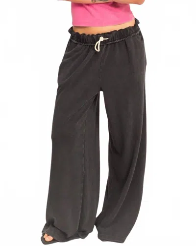 Hyfve Wide Leg Slouchy Sweatpant In Black In Gray