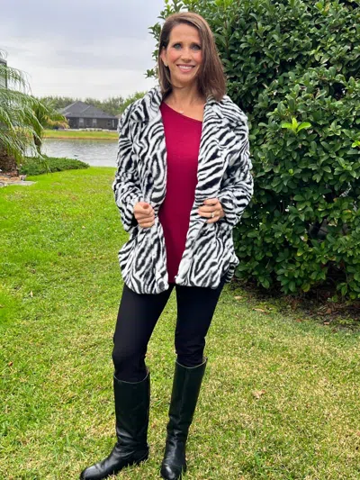 Hyfve Wild Night Jacket In Zebra Print In Animal Print