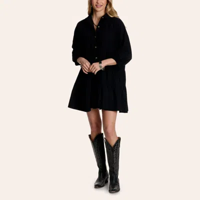 Hyfve Women's Black Long Sleeve Mini Shirt Dress