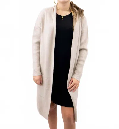 Hyfve Women's Classy Fold Over Cardigan In Beige In Multi