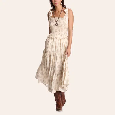 Hyfve Women's Cream Floral Print Smocked Midi Dress In Multi