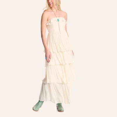 Hyfve Women's Cream Strapless Tiered Maxi Dress In Neutral