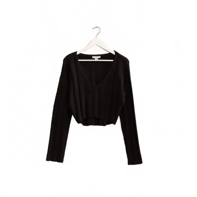 Hyfve Women's Cropped Ribbed Sweater In Black