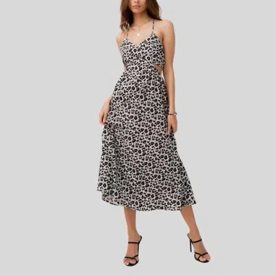 Hyfve Women's Cut Out Deep V Maxi Dress In Leopard Print In Black