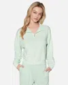 Hyfve Women's Essential Burnout Fleece Half Zip Sweatshirt In Mint