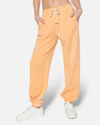 Hyfve Women's Essential Burnout Fleece Jogger Pants In Orange