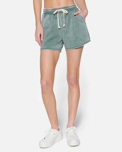 Hyfve Women's Essential Burnout Fleece Shorts In Gray Green