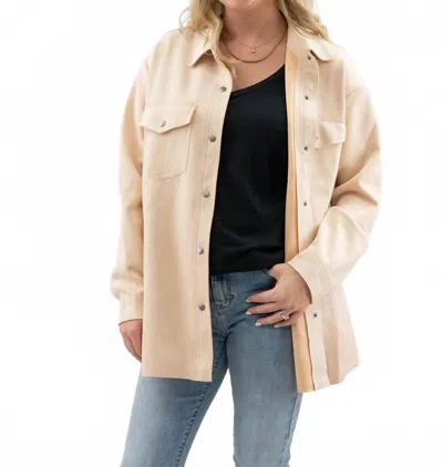 Hyfve Women's Faux Suede Shacket In Cream In Animal Print