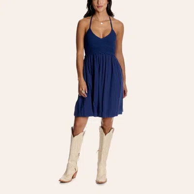 Hyfve Women's Navy Crochet Midi Dress In Blue