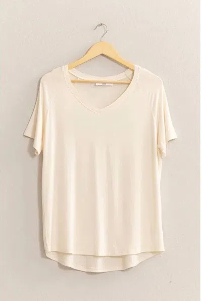Hyfve Women's Oversized V-neck Relaxed Top In Cream In Gray