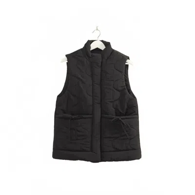 Hyfve Women's Quilted Ribbon Tie Detailed Puffer Vest⁠ In Black