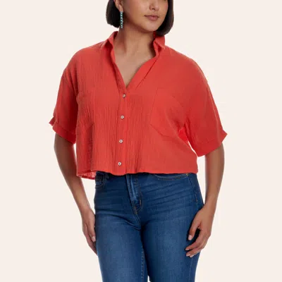 Hyfve Women's Red Cropped Shirt