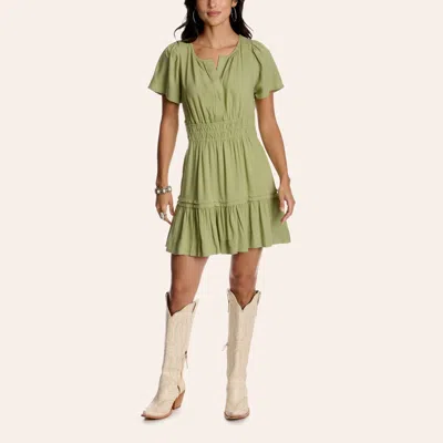 Hyfve Women's Sage Smocked Waist Tiered Mini Dress In Green
