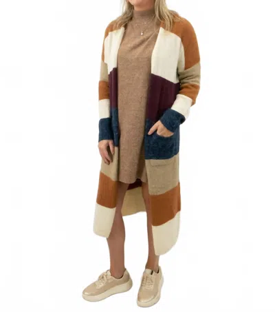 Hyfve Women's Striped Multi Color Cardigan In Beige