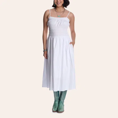 Hyfve Women's White Smocked Midi Dress
