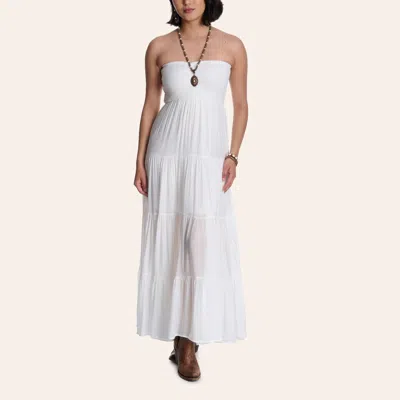 Hyfve Women's White Smocked Strapless Dress