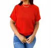 Hyfve You Look Like You Love Me Short Sleeve Top In Tomato In Red