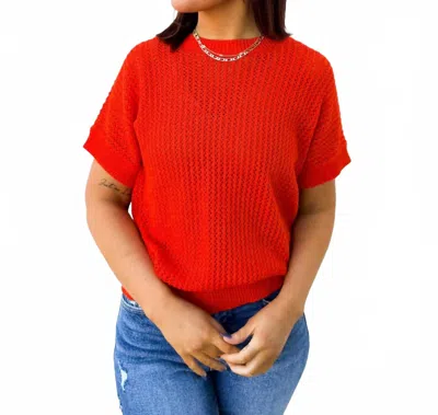Hyfve You Look Like You Love Me Short Sleeve Top In Tomato In Red