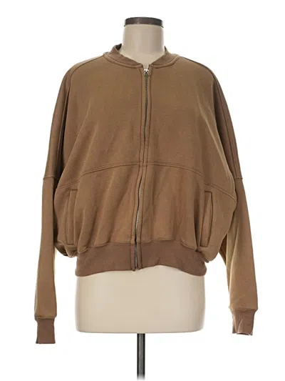 Pre-owned Hyfve Zip Up Hoodie In Brown