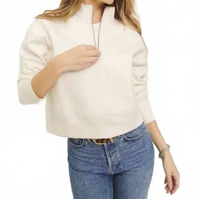 Hyfve Zip-up Minimalist Sweatshirt In Ivory In White