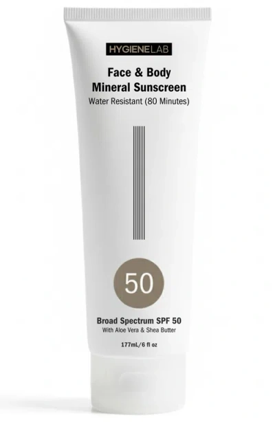 Hygienelab Fragrance-free Mineral Spf 50 Face & Body Sunscreen In White