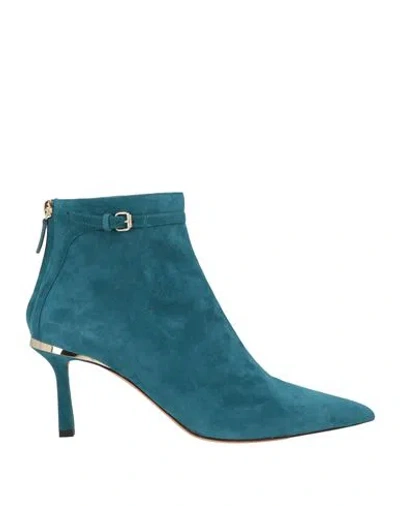 Hyina Woman Ankle Boots Turquoise Size 6.5 Leather