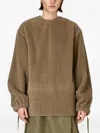 Hyke Drawstring-cuff Wool Top In Brown