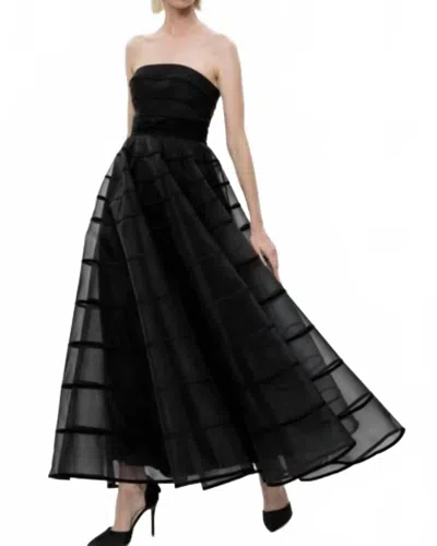 Hynes Park Strapless A-line Prom Gown In Black