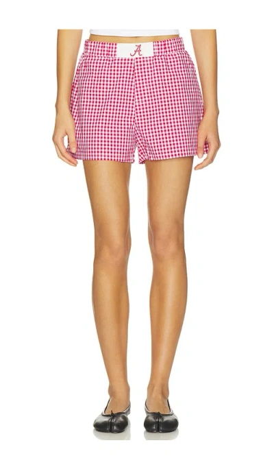 Hype And Vice Alabama Gameday Gingham Short In Cardinal