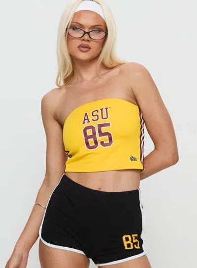 Hype And Vice Asu Jersey Tube Top In Yellow